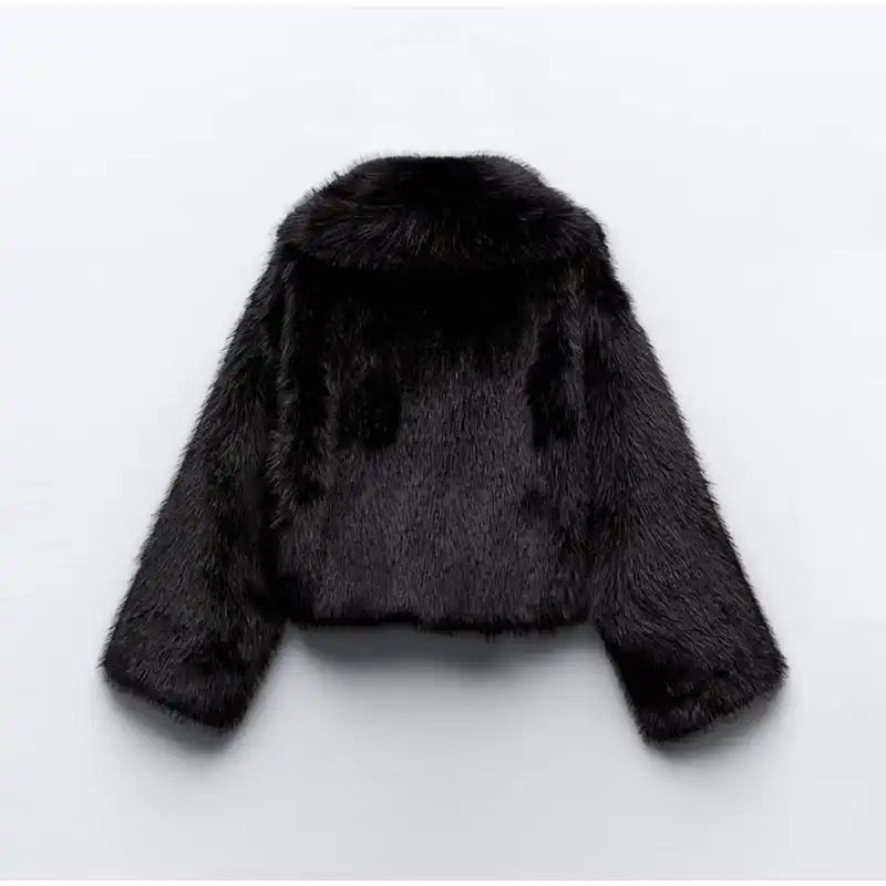 Black Faux Fur Coat