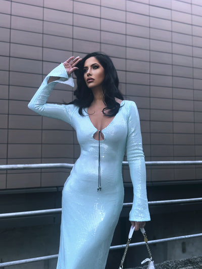 Amber dress- Sky blue