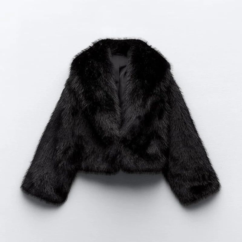 Black Faux Fur Coat