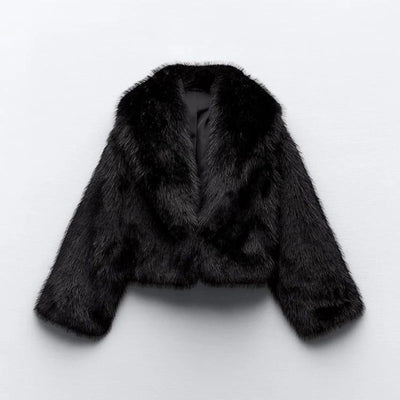 Black Faux Fur Coat